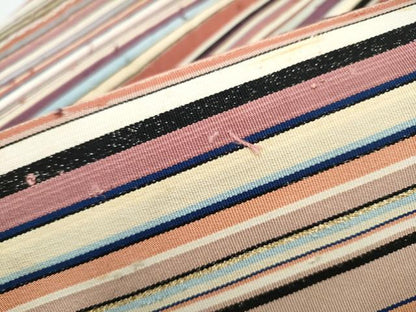 平和屋着物●爪掻き本綴れ　八寸名古屋帯　横段文　正絹　逸品　CABI0279hy
