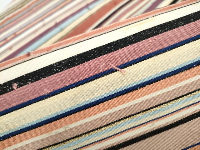 平和屋着物●爪掻き本綴れ　八寸名古屋帯　横段文　正絹　逸品　CABI0279hy