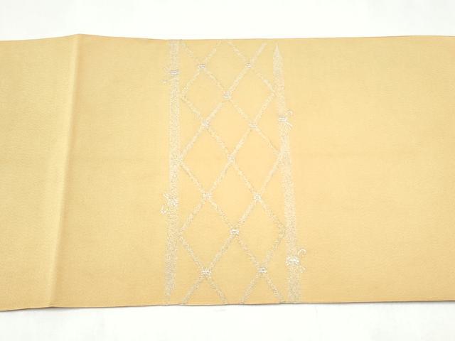 平和屋着物●八寸名古屋帯　綴れ　籬文　金糸　正絹　逸品　CABI0282hy