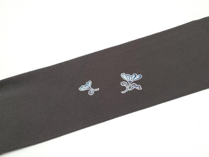平和屋着物●九寸名古屋帯　型染め　菊　鬼しぼ縮緬　正絹　逸品　CABI0283hy