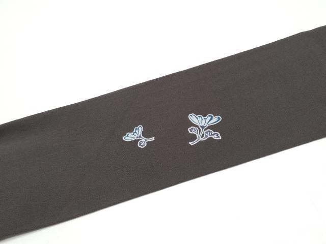平和屋着物●九寸名古屋帯　型染め　菊　鬼しぼ縮緬　正絹　逸品　CABI0283hy