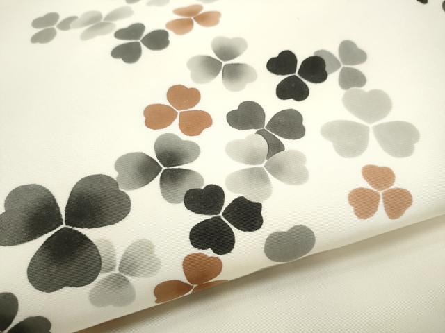 平和屋着物●塩瀬　九寸名古屋帯　舞花文　正絹　逸品　CABI0284hy