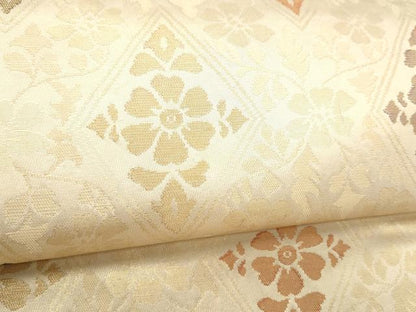 平和屋着物●九寸名古屋帯　菱花唐草文　金糸　正絹　逸品　CABI0288hy