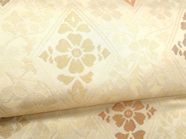 平和屋着物●九寸名古屋帯　菱花唐草文　金糸　正絹　逸品　CABI0288hy