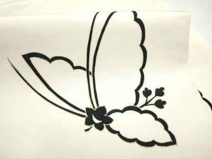 平和屋着物●塩瀬　九寸名古屋帯　舞蝶文　金彩　正絹　逸品　CABI0291hy