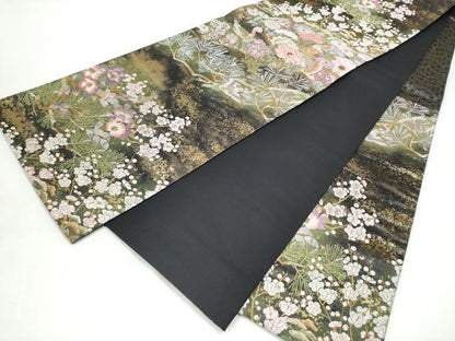 平和屋着物●西陣　橋本清織物　六通柄袋帯　加賀綴れ　日本の美　百華陵乱文　金糸　証紙付き　上代128万　正絹　逸品　CABI0302hy