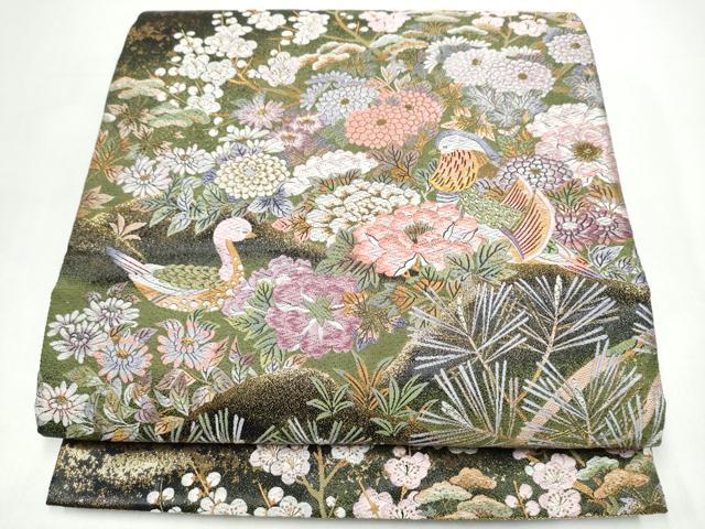 平和屋着物●西陣　橋本清織物　六通柄袋帯　加賀綴れ　日本の美　百華陵乱文　金糸　証紙付き　上代128万　正絹　逸品　CABI0302hy