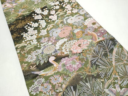 平和屋着物●西陣　橋本清織物　六通柄袋帯　加賀綴れ　日本の美　百華陵乱文　金糸　証紙付き　上代128万　正絹　逸品　CABI0302hy