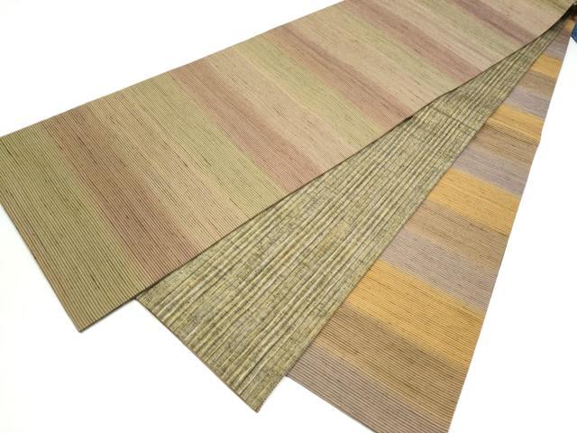 平和屋着物●両面　両方向　全通柄袋帯　紬地　霞文　正絹　逸品　CABI0307hy