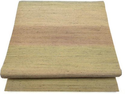 平和屋着物●両面　両方向　全通柄袋帯　紬地　霞文　正絹　逸品　CABI0307hy