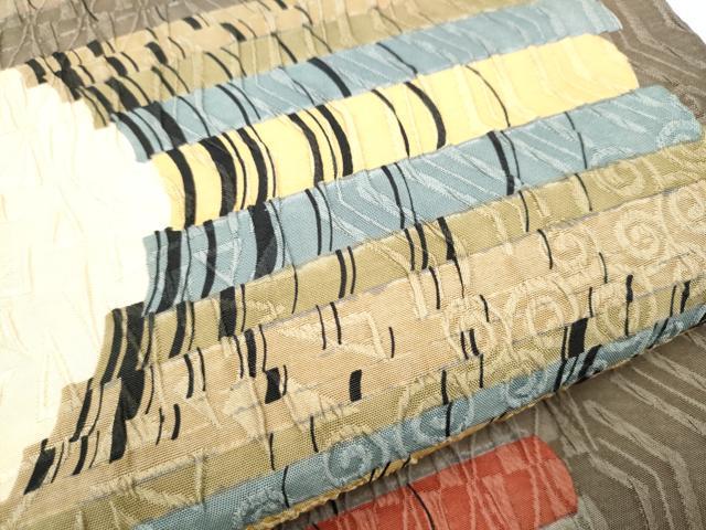 平和屋着物●博多織　鵬翔 　全通柄袋帯　纐纈　幾何学文様　正絹　逸品　CABI0316hy