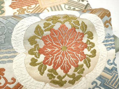 平和屋着物●六通柄袋帯　唐織　花唐草文　金糸　正絹　逸品　CABI0322hy