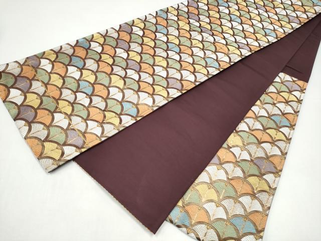 平和屋着物●六通柄袋帯　唐織　松葉青海波　金銀糸　正絹　逸品　CABI0324hy