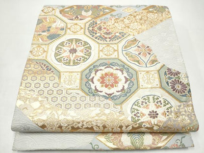 平和屋着物●六通柄袋帯　唐織　舞楽錦繍文　金糸　鈴乃屋扱い　正絹　逸品　CABI0327hy