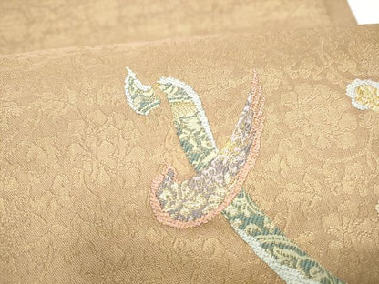 平和屋着物●太鼓柄袋帯　抽象文様　金銀糸　正絹　逸品　CABI0330hy