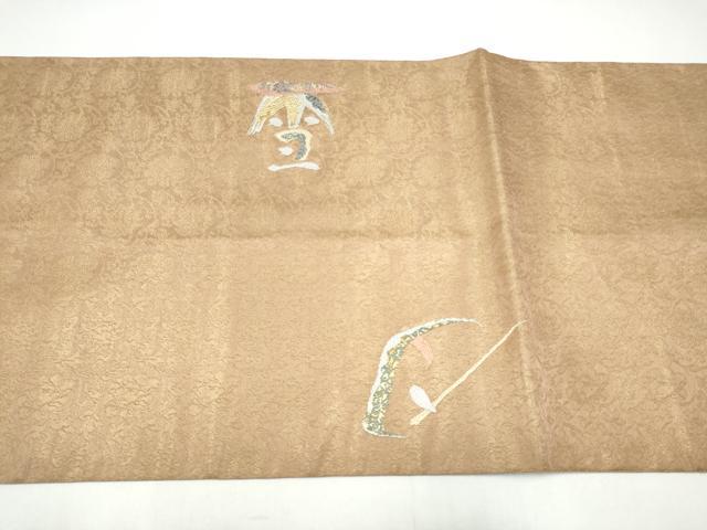 平和屋着物●太鼓柄袋帯　抽象文様　金銀糸　正絹　逸品　CABI0330hy