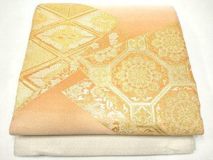 平和屋着物●太鼓柄袋帯　綴れ　蜀江花文　金糸　正絹　逸品　CABI0331hy