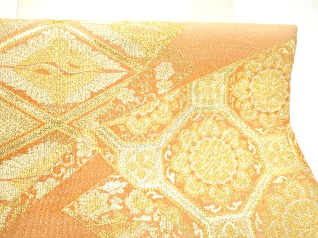 平和屋着物●太鼓柄袋帯　綴れ　蜀江花文　金糸　正絹　逸品　CABI0331hy