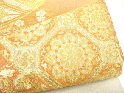 平和屋着物●太鼓柄袋帯　綴れ　蜀江花文　金糸　正絹　逸品　CABI0331hy