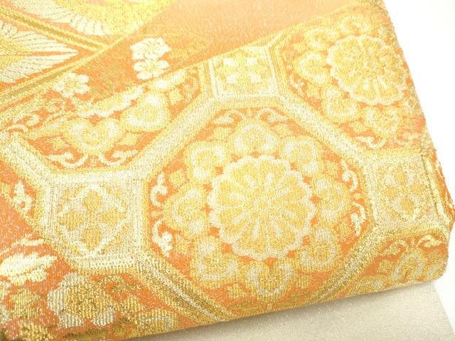 平和屋着物●太鼓柄袋帯　綴れ　蜀江花文　金糸　正絹　逸品　CABI0331hy