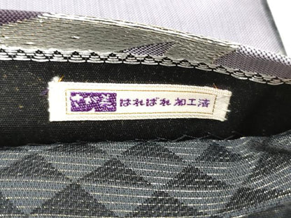 平和屋着物●六通柄袋帯　唐草文　黒地　銀糸　鈴乃屋扱い　　正絹　逸品　CABI0337hy