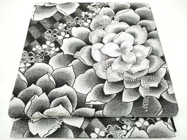 平和屋着物●六通柄袋帯　舞花文　銀糸　鈴乃屋扱い　正絹　逸品　CABI0338hy