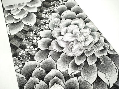 平和屋着物●六通柄袋帯　舞花文　銀糸　鈴乃屋扱い　正絹　逸品　CABI0338hy