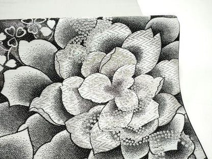 平和屋着物●六通柄袋帯　舞花文　銀糸　鈴乃屋扱い　正絹　逸品　CABI0338hy