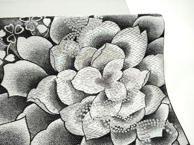 平和屋着物●六通柄袋帯　舞花文　銀糸　鈴乃屋扱い　正絹　逸品　CABI0338hy
