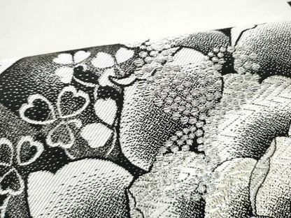 平和屋着物●六通柄袋帯　舞花文　銀糸　鈴乃屋扱い　正絹　逸品　CABI0338hy