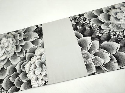 平和屋着物●六通柄袋帯　舞花文　銀糸　鈴乃屋扱い　正絹　逸品　CABI0338hy