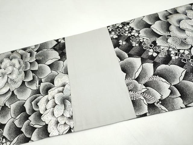 平和屋着物●六通柄袋帯　舞花文　銀糸　鈴乃屋扱い　正絹　逸品　CABI0338hy