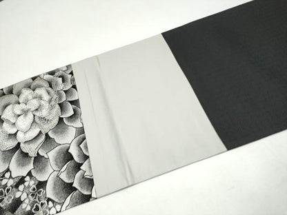 平和屋着物●六通柄袋帯　舞花文　銀糸　鈴乃屋扱い　正絹　逸品　CABI0338hy