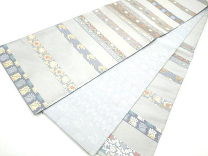 平和屋着物●六通柄袋帯　紹巴　名物裂　金糸　正絹　逸品　CABI0339hy