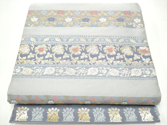 平和屋着物●六通柄袋帯　紹巴　名物裂　金糸　正絹　逸品　CABI0339hy