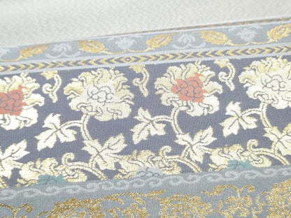 平和屋着物●六通柄袋帯　紹巴　名物裂　金糸　正絹　逸品　CABI0339hy