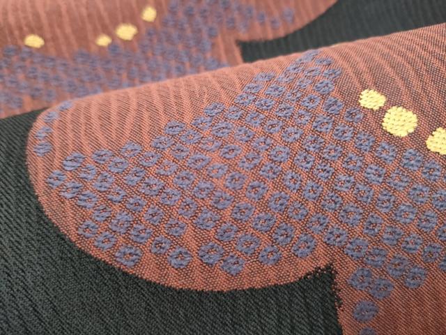 平和屋着物●六通柄袋帯　舞梅文　正絹　逸品　CABI0348hy