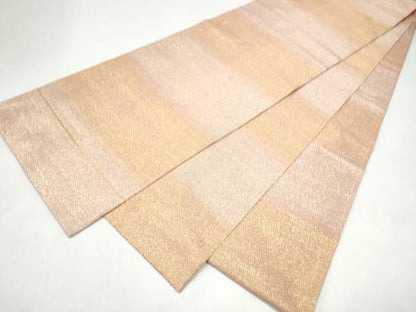平和屋着物●桝屋高尾　(ねん金綴錦)　全通柄袋帯　段霞文　金糸　正絹　逸品　CABI0352hy
