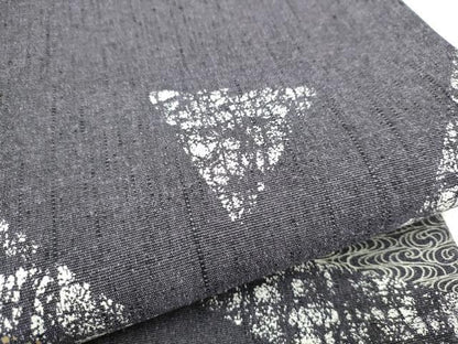 平和屋着物●六通柄袋帯　霞文　金銀糸　正絹　逸品　CABI0354hy