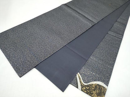 平和屋着物●太鼓柄袋帯　作家物　陶器花文　金彩　正絹　逸品　CABI0355hy