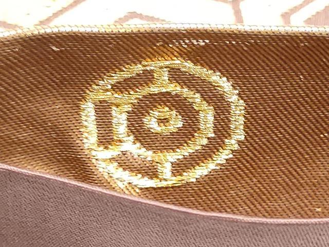 平和屋着物●西陣　河合美術織物謹製　六通柄袋帯　唐織　扇面草花文　金糸　正絹　逸品　CABI0357hy