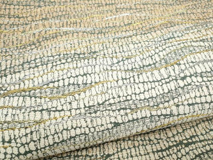 平和屋着物●六通柄袋帯　よろけ縞　金銀糸　正絹　逸品　CABI0361hy