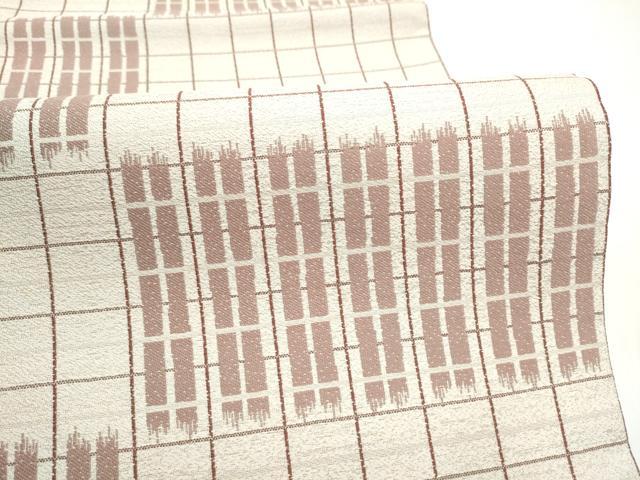 平和屋着物●両面　全通柄袋帯　市松霞文　正絹　逸品　CABI0363hy