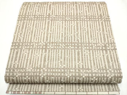 平和屋着物●両面　全通柄袋帯　市松霞文　正絹　逸品　CABI0363hy