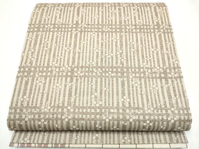 平和屋着物●両面　全通柄袋帯　市松霞文　正絹　逸品　CABI0363hy