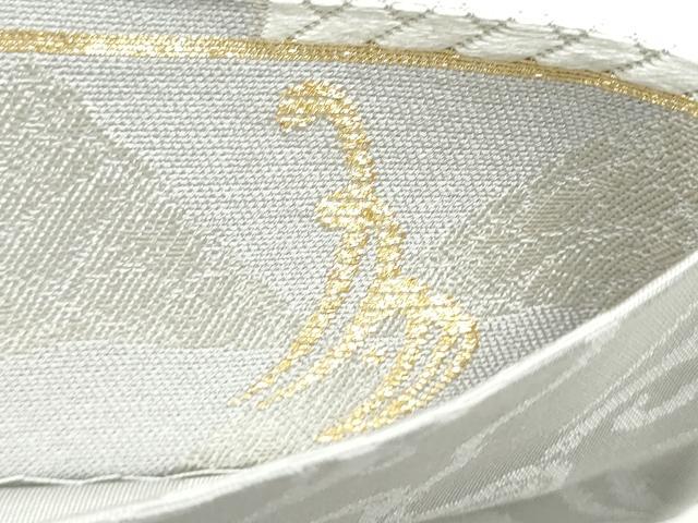 平和屋着物●六通柄袋帯　唐織　雪輪舞桜文　金銀糸　正絹　逸品　CABI0364hy