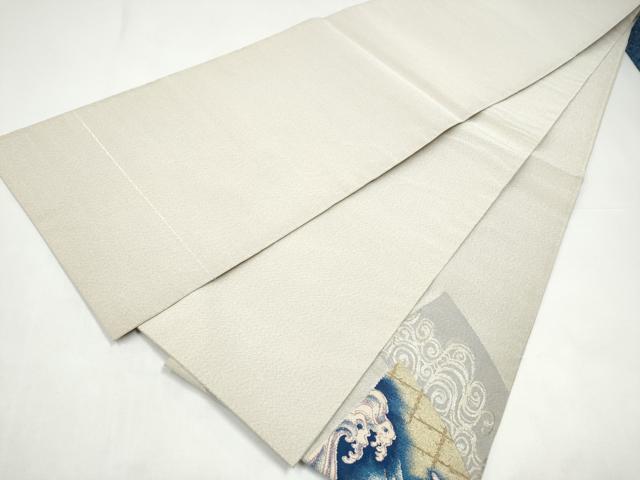 平和屋着物●太鼓柄袋帯　綴れ　地紙流水文　金銀糸　正絹　逸品　CABI0365hy