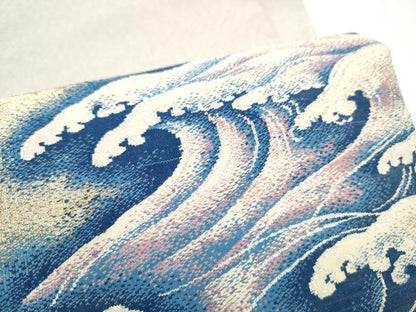 平和屋着物●太鼓柄袋帯　綴れ　地紙流水文　金銀糸　正絹　逸品　CABI0365hy
