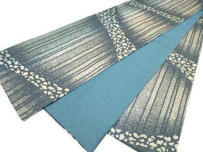 平和屋着物●全通柄袋帯　霞文　金通し地　正絹　逸品　CABI0369hy