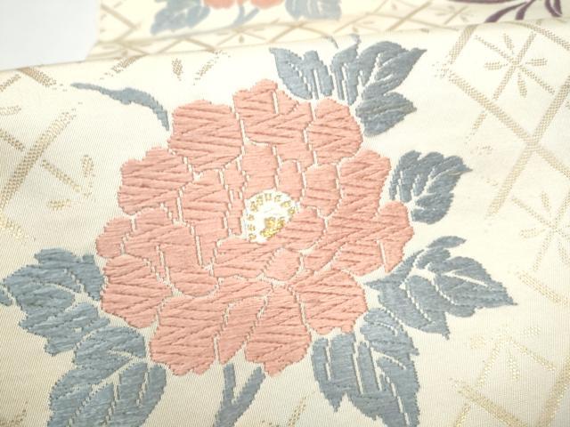 平和屋着物●六通柄袋帯　唐織　花鳥文　金糸　正絹　逸品　CABI0370hy